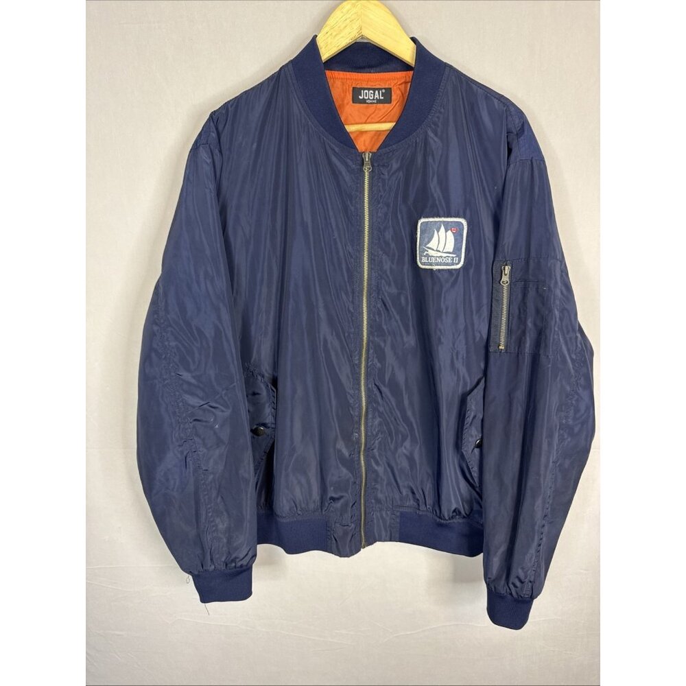 Jogal Homme Navy Bomber Jacket Bluenose II Patch MA-1 Style Men’s L / XL